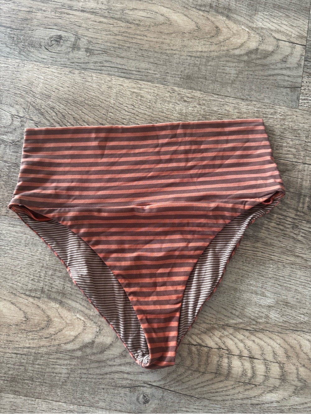 Acacia swimwear Striped High-Waist Bikini Bottoms size Petite or XS